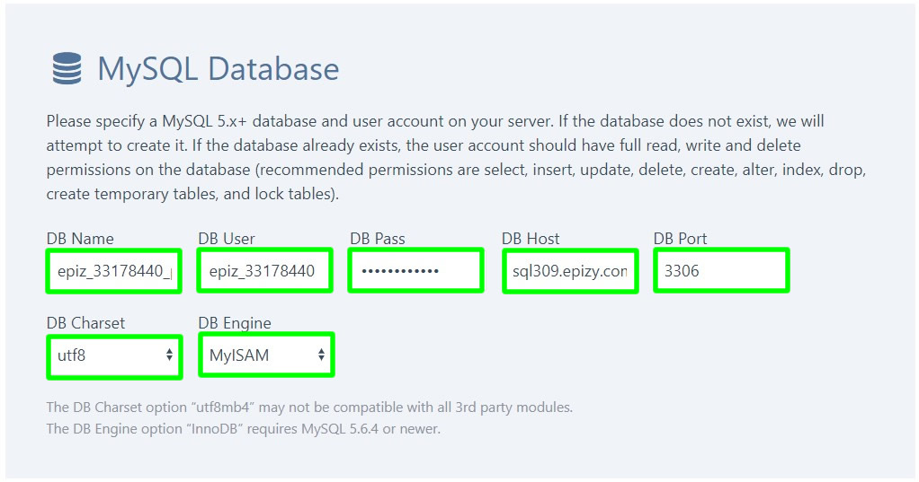 proses instalasi database mysql