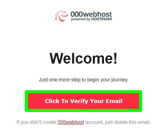 memverifikasi pendaftaran akun 000webhost