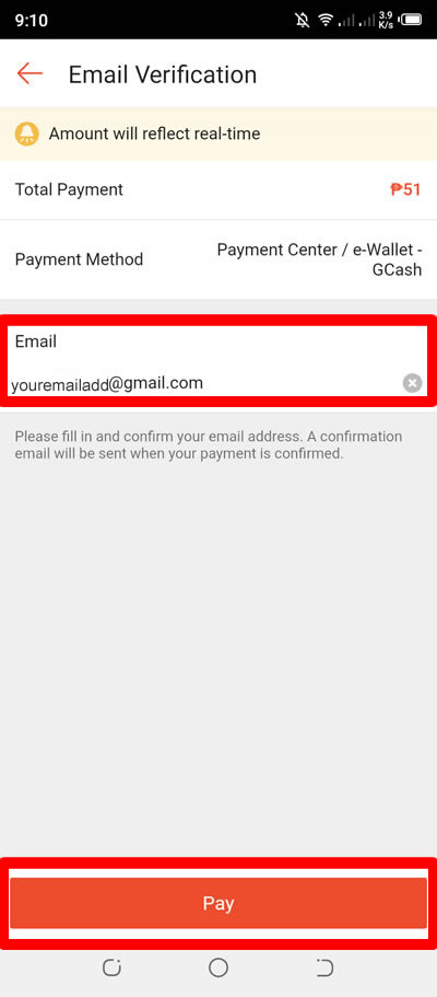 masukkan alamat email untuk verifikasi