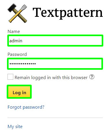 login admin nama pengguna dan kata sandi situs web pola teks