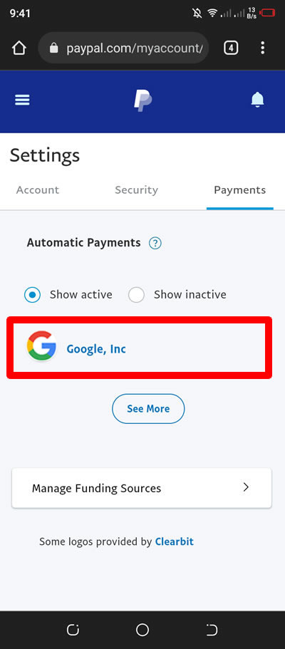 google inc pembayaran otomatis paypal