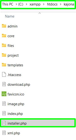 hapus file installer.php di dalam direktori root kajona