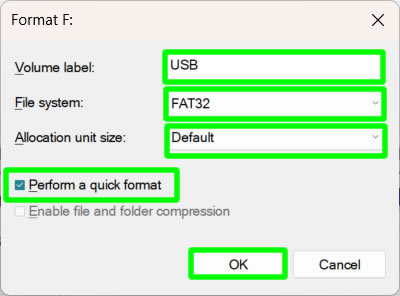 format usb konfigurasi disk managemanet fat32