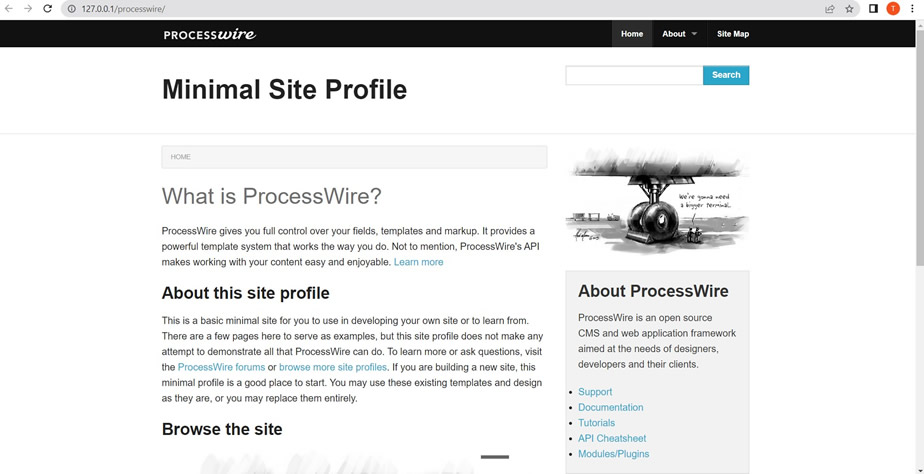 contoh beranda situs web processwire