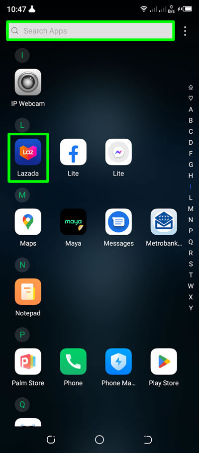 temukan atau cari ikon aplikasi yang dihapus