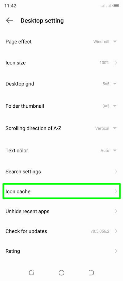ikon cache pengaturan desktop-android