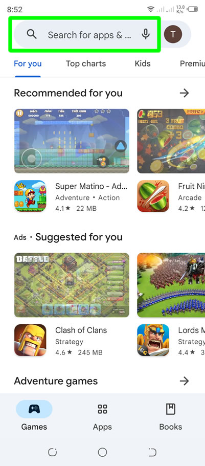 google play search for app games