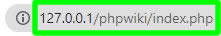 mengakses folder instalasi phpwiki melalui xampp localhost menggunakan web browser