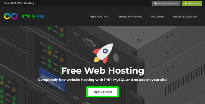 mendaftar untuk akun hosting web gratis